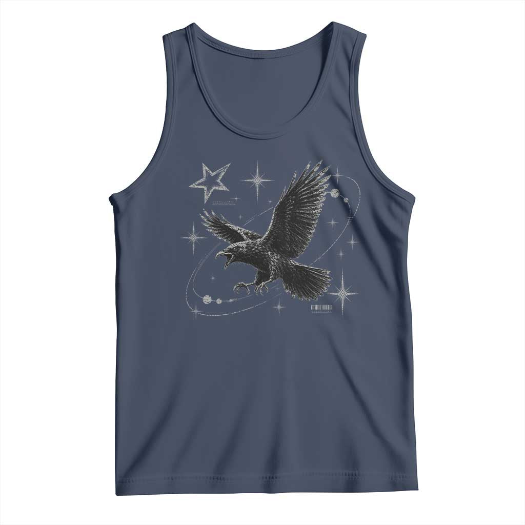 Raven Crow Y2k Tank Top Gothic Cyber Sigilism Occult Dark Academia Black Bird Graphic