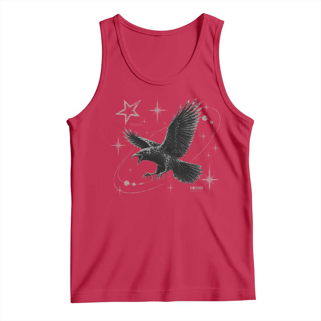 Raven Crow Y2k Tank Top Gothic Cyber Sigilism Occult Dark Academia Black Bird Graphic