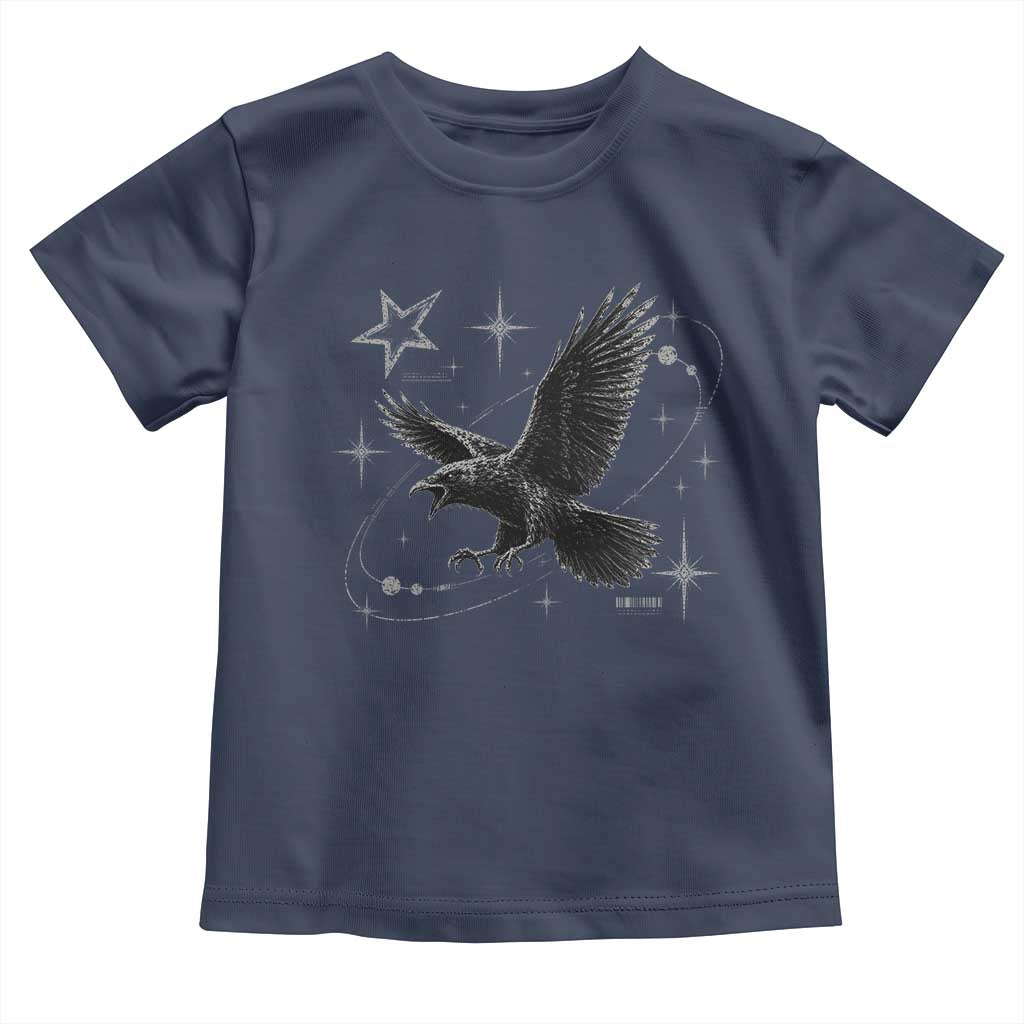 Raven Crow Y2k Toddler T Shirt Gothic Cyber Sigilism Occult Dark Academia Black Bird Graphic