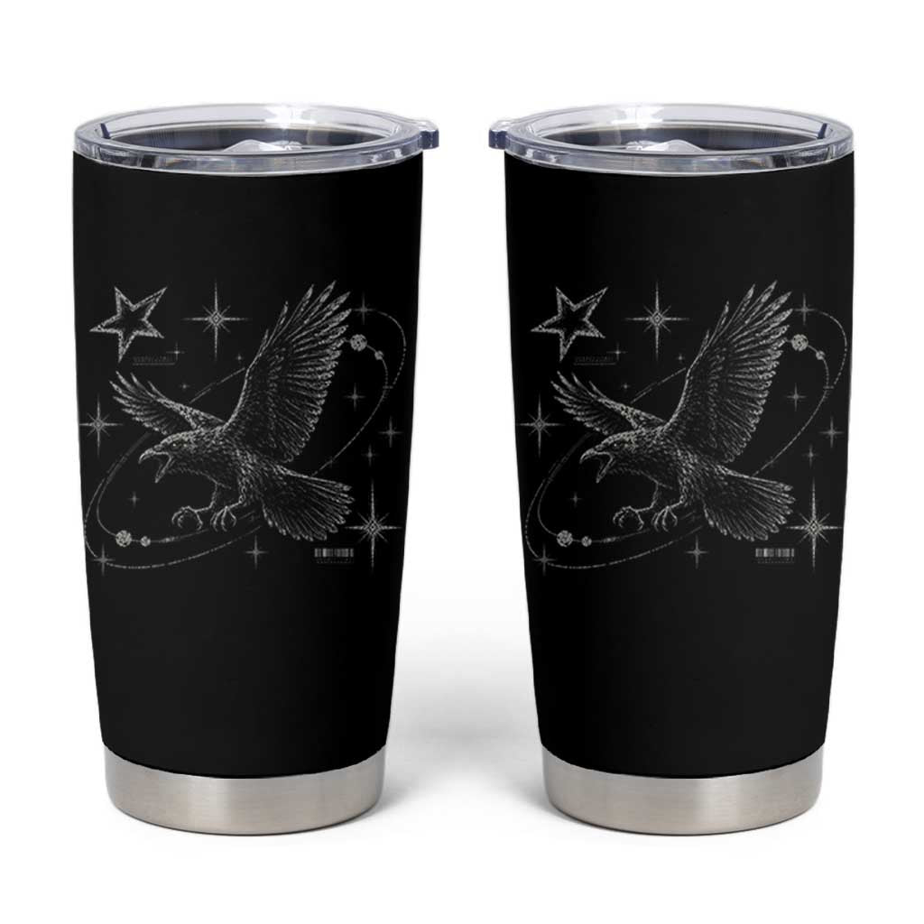 Raven Crow Y2k Tumbler Cup Gothic Cyber Sigilism Occult Dark Academia Black Bird Graphic