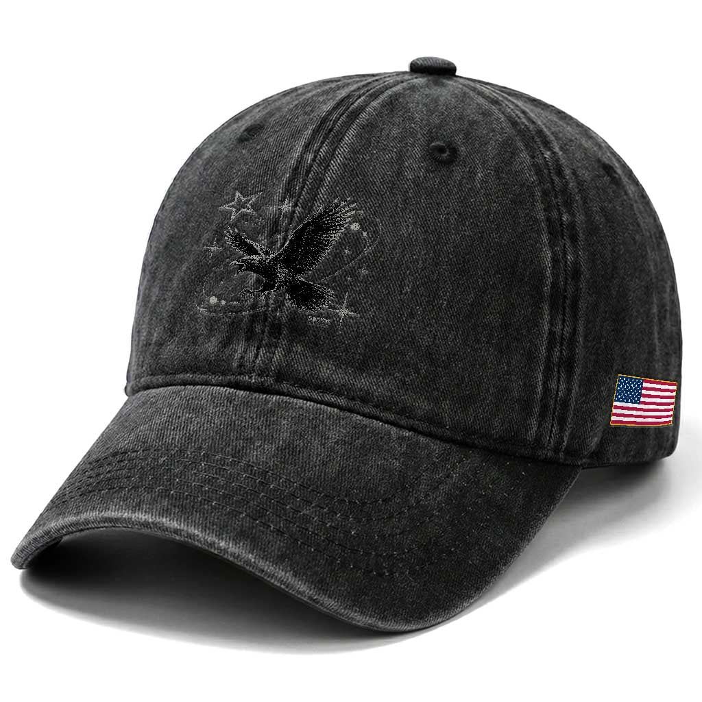 Raven Crow Y2k Washed Cotton Baseball Cap Gothic Cyber Sigilism Occult Dark Academia Black Bird Graphic