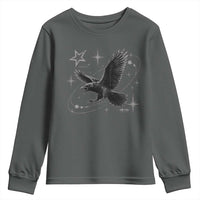 Raven Crow Y2k Youth Sweatshirt Gothic Cyber Sigilism Occult Dark Academia Black Bird Graphic