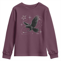 Raven Crow Y2k Youth Sweatshirt Gothic Cyber Sigilism Occult Dark Academia Black Bird Graphic