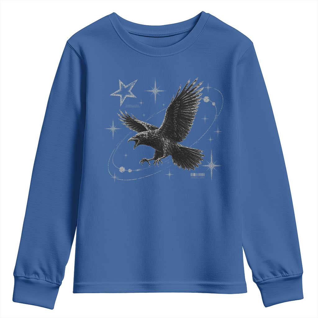 Raven Crow Y2k Youth Sweatshirt Gothic Cyber Sigilism Occult Dark Academia Black Bird Graphic