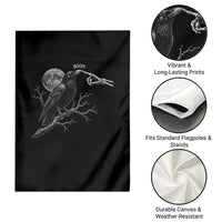 Skeleton Hand Boop Raven Garden Flag Funny Spooky Halloween Crow Moon Graphic