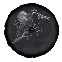 Skeleton Hand Boop Raven Spare Tire Cover Funny Spooky Halloween Crow Moon Graphic