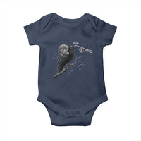 Skeleton Hand Boop Raven Baby Onesie Funny Spooky Halloween Crow Moon Graphic