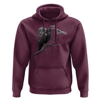 Skeleton Hand Boop Raven Hoodie Funny Spooky Halloween Crow Moon Graphic