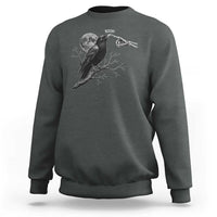 Skeleton Hand Boop Raven Sweatshirt Funny Spooky Halloween Crow Moon Graphic