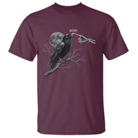 Skeleton Hand Boop Raven T Shirt Funny Spooky Halloween Crow Moon Graphic