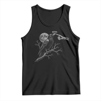 Skeleton Hand Boop Raven Tank Top Funny Spooky Halloween Crow Moon Graphic