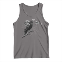 Skeleton Hand Boop Raven Tank Top Funny Spooky Halloween Crow Moon Graphic