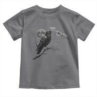 Skeleton Hand Boop Raven Toddler T Shirt Funny Spooky Halloween Crow Moon Graphic