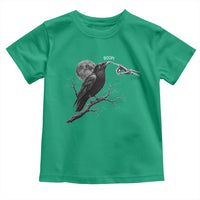 Skeleton Hand Boop Raven Toddler T Shirt Funny Spooky Halloween Crow Moon Graphic