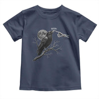 Skeleton Hand Boop Raven Toddler T Shirt Funny Spooky Halloween Crow Moon Graphic
