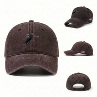 Skeleton Hand Boop Raven Washed Cotton Baseball Cap Funny Spooky Halloween Crow Moon Graphic
