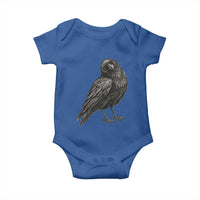 Curious Raven Crow Baby Onesie Vintage Dark Academia Gothic Black Bird Graphic