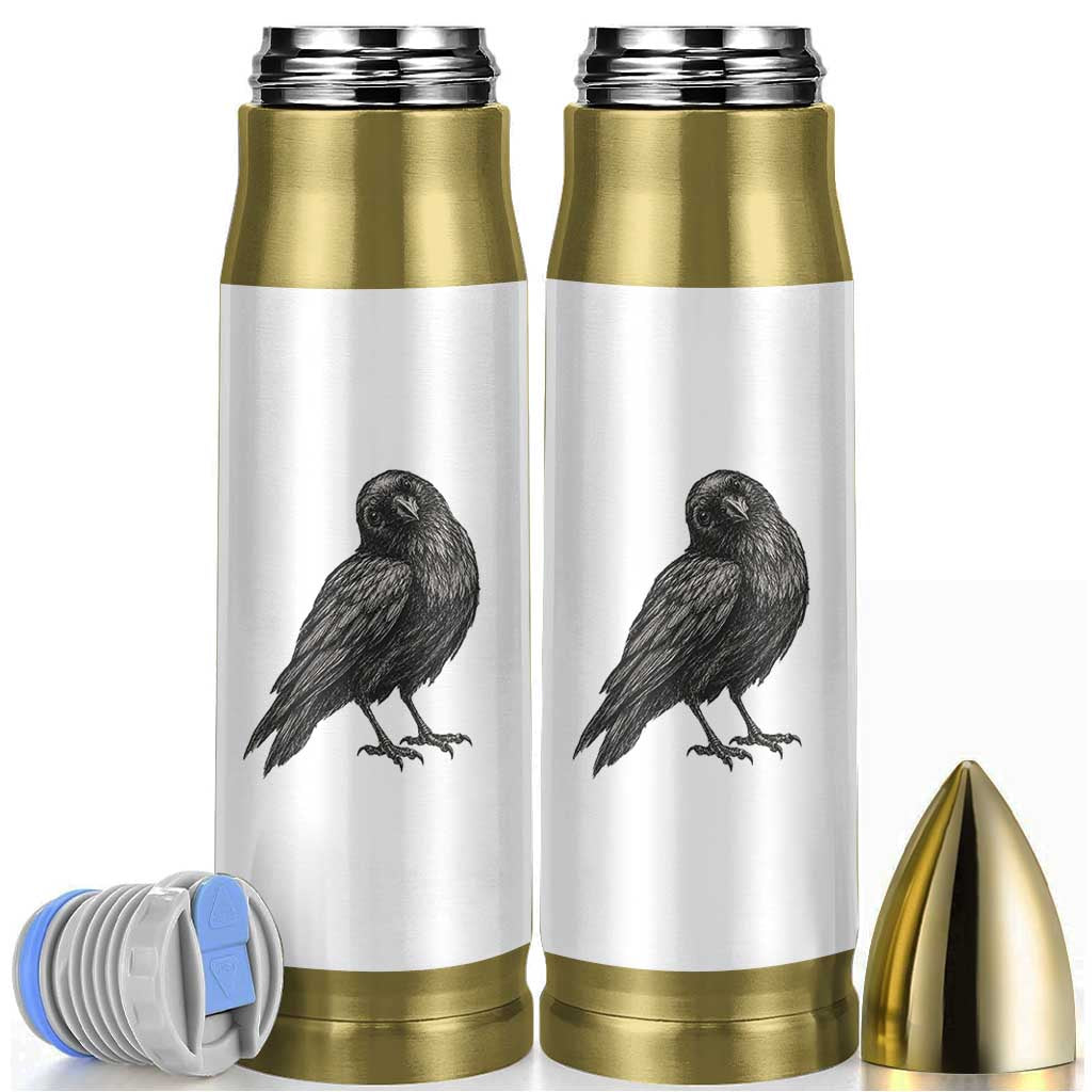 Curious Raven Crow Bullet Tumbler Vintage Dark Academia Gothic Black Bird Graphic