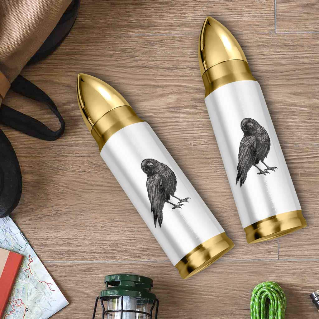 Curious Raven Crow Bullet Tumbler Vintage Dark Academia Gothic Black Bird Graphic
