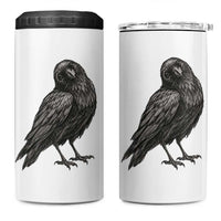 Curious Raven Crow 4 in 1 Can Cooler Tumbler Vintage Dark Academia Gothic Black Bird Graphic