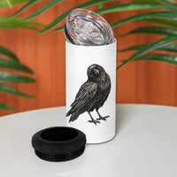 Curious Raven Crow 4 in 1 Can Cooler Tumbler Vintage Dark Academia Gothic Black Bird Graphic