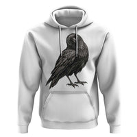 Curious Raven Crow Hoodie Vintage Dark Academia Gothic Black Bird Graphic