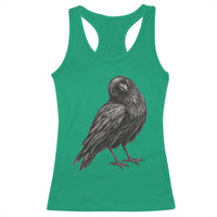 Curious Raven Crow Racerback Tank Top Vintage Dark Academia Gothic Black Bird Graphic
