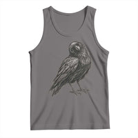 Curious Raven Crow Tank Top Vintage Dark Academia Gothic Black Bird Graphic