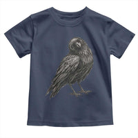 Curious Raven Crow Toddler T Shirt Vintage Dark Academia Gothic Black Bird Graphic