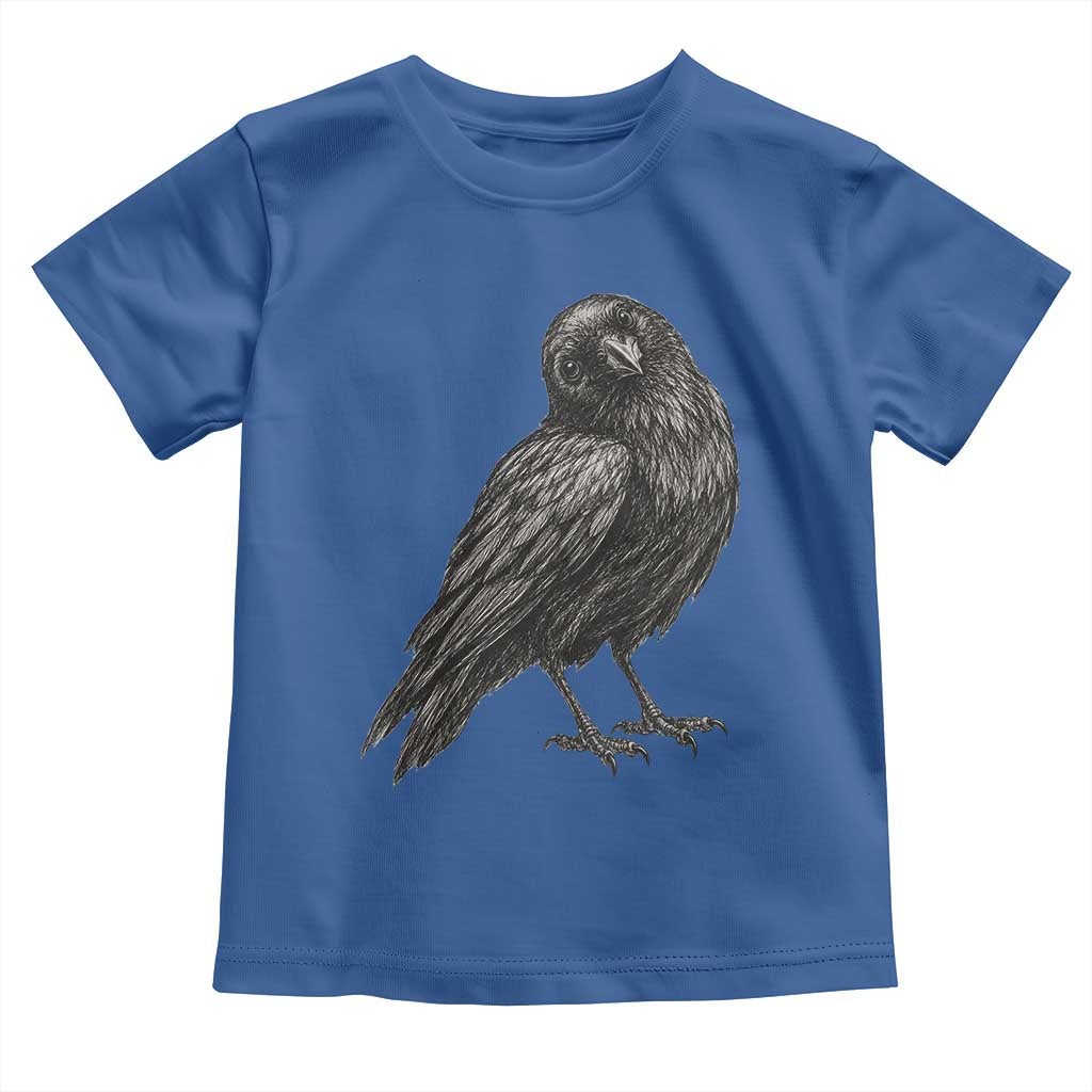 Curious Raven Crow Toddler T Shirt Vintage Dark Academia Gothic Black Bird Graphic