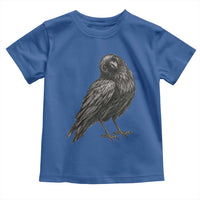 Curious Raven Crow Toddler T Shirt Vintage Dark Academia Gothic Black Bird Graphic