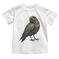 Curious Raven Crow Toddler T Shirt Vintage Dark Academia Gothic Black Bird Graphic