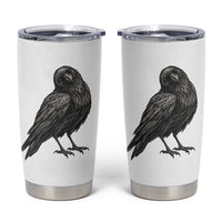 Curious Raven Crow Tumbler Cup Vintage Dark Academia Gothic Black Bird Graphic