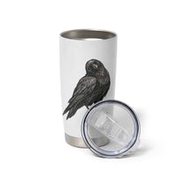 Curious Raven Crow Tumbler Cup Vintage Dark Academia Gothic Black Bird Graphic