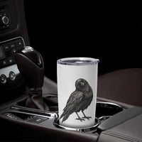 Curious Raven Crow Tumbler Cup Vintage Dark Academia Gothic Black Bird Graphic