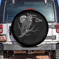 Skeleton Hand Boop Owl Spare Tire Cover Funny Spooky Halloween Moon Graphic