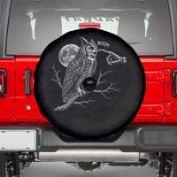 Skeleton Hand Boop Owl Spare Tire Cover Funny Spooky Halloween Moon Graphic