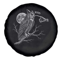 Skeleton Hand Boop Owl Spare Tire Cover Funny Spooky Halloween Moon Graphic