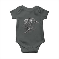 Skeleton Hand Boop Owl Baby Onesie Funny Spooky Halloween Moon Graphic