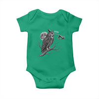 Skeleton Hand Boop Owl Baby Onesie Funny Spooky Halloween Moon Graphic
