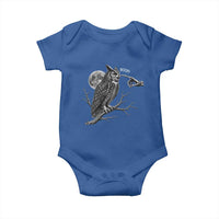 Skeleton Hand Boop Owl Baby Onesie Funny Spooky Halloween Moon Graphic