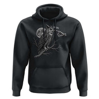 Skeleton Hand Boop Owl Hoodie Funny Spooky Halloween Moon Graphic
