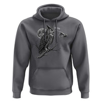 Skeleton Hand Boop Owl Hoodie Funny Spooky Halloween Moon Graphic
