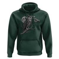 Skeleton Hand Boop Owl Hoodie Funny Spooky Halloween Moon Graphic