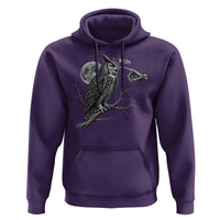 Skeleton Hand Boop Owl Hoodie Funny Spooky Halloween Moon Graphic