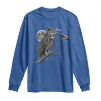 Skeleton Hand Boop Owl Long Sleeve Shirt Funny Spooky Halloween Moon Graphic