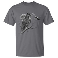 Skeleton Hand Boop Owl T Shirt Funny Spooky Halloween Moon Graphic