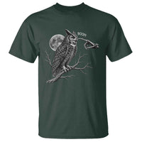 Skeleton Hand Boop Owl T Shirt Funny Spooky Halloween Moon Graphic