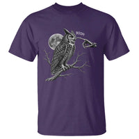 Skeleton Hand Boop Owl T Shirt Funny Spooky Halloween Moon Graphic
