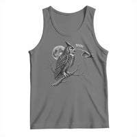 Skeleton Hand Boop Owl Tank Top Funny Spooky Halloween Moon Graphic